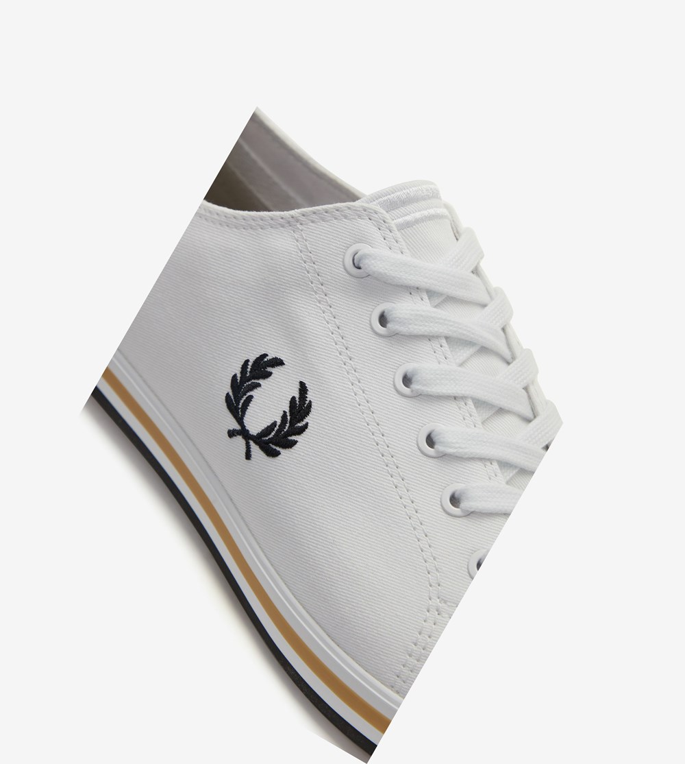 Fred Perry Kingston Sneakers Herre Hvide Sort | 150298-ZTY