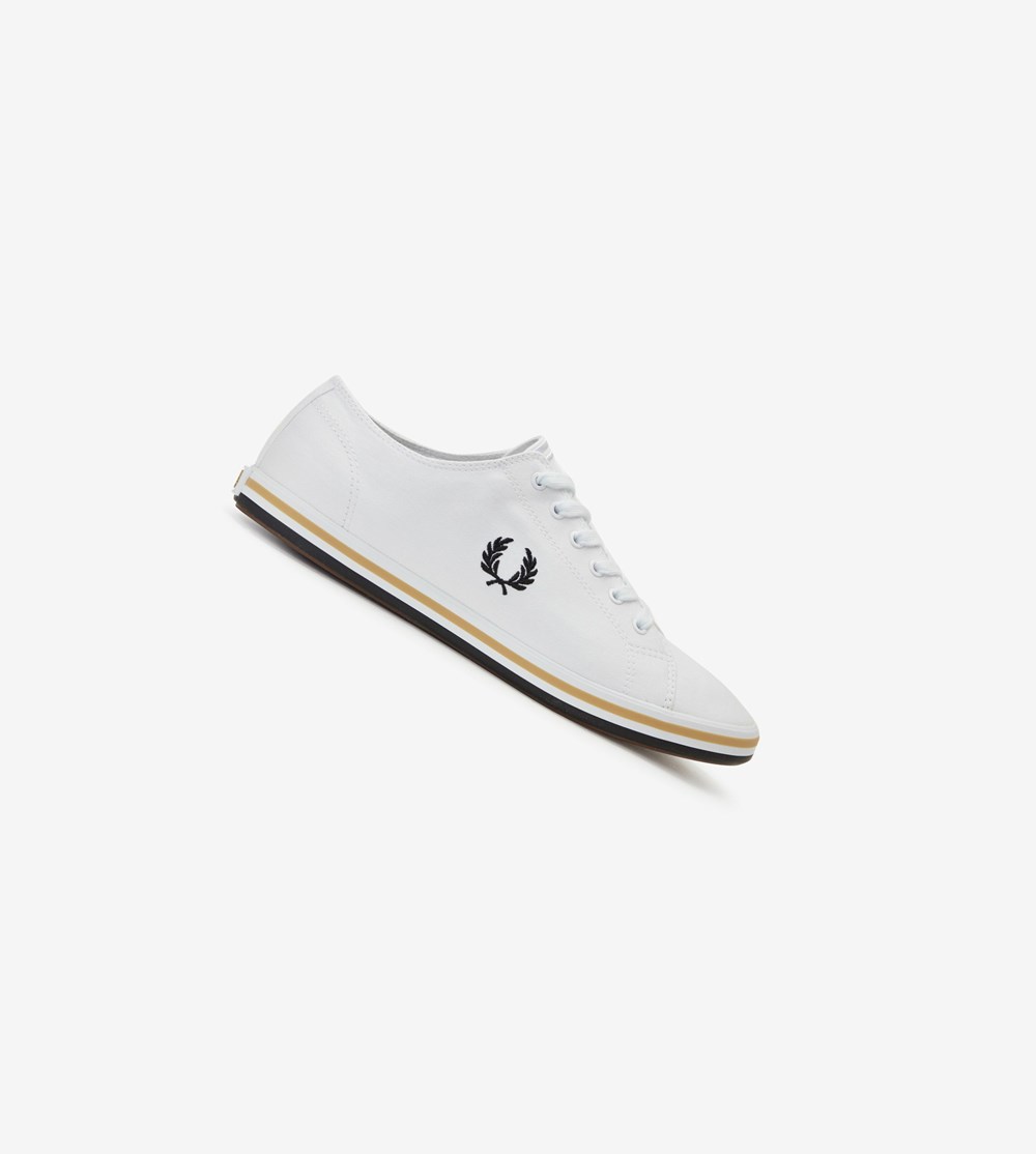 Fred Perry Kingston Sneakers Herre Hvide Sort | 150298-ZTY