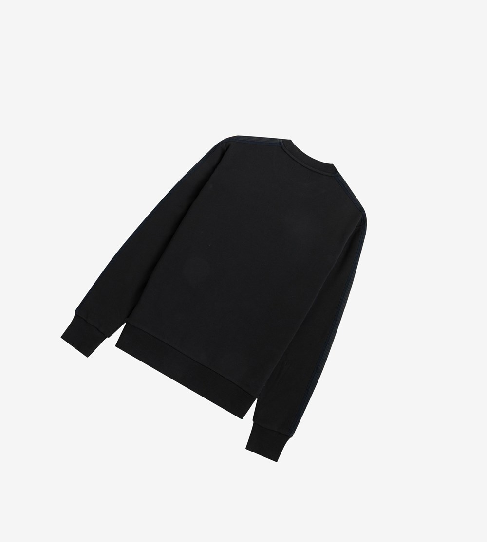 Fred Perry Knitted Tape Sweatshirt Herre Sort | 845026-NYH