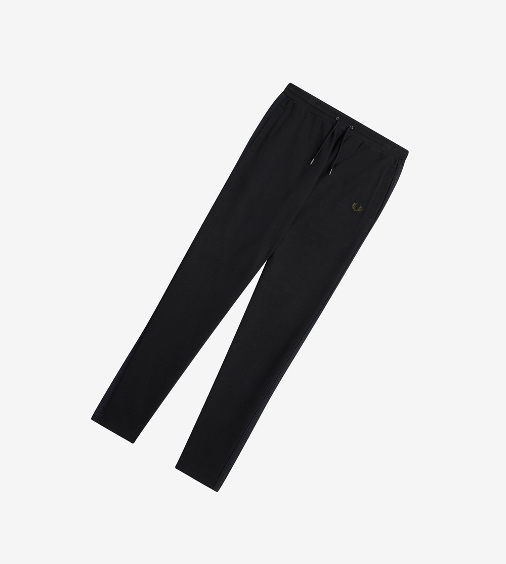 Fred Perry Knitted Taped Track Pants Bukser Herre Sort | 109836-IVD