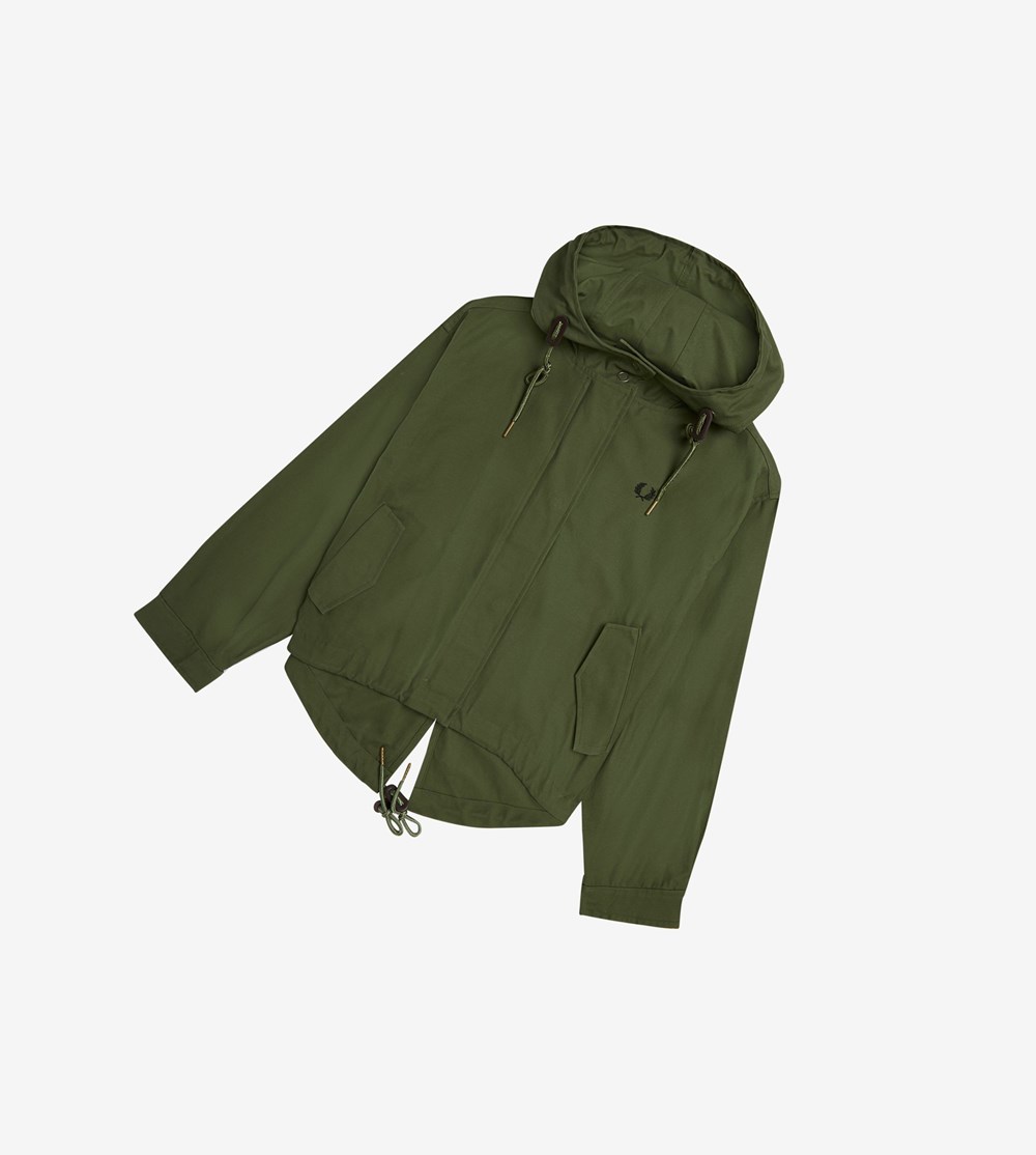 Fred Perry Kort Fishtail Parka Frakker & Jakke Dame Grøn | 879364-IAS