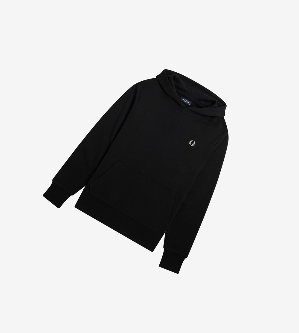 Fred Perry Laurel Wreath Hætte Sweatshirt Herre Sort | 278139-WNJ