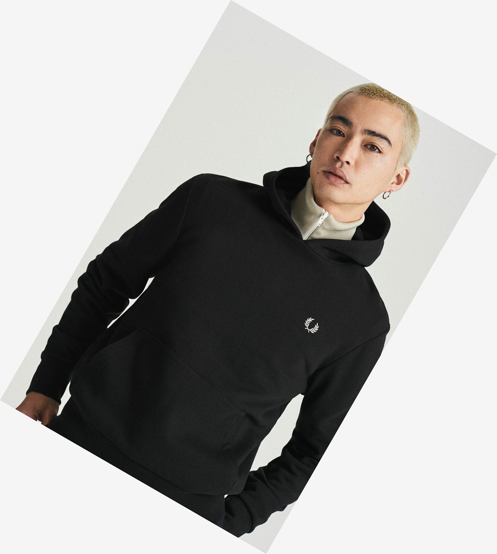 Fred Perry Laurel Wreath Hætte Sweatshirt Herre Sort | 278139-WNJ