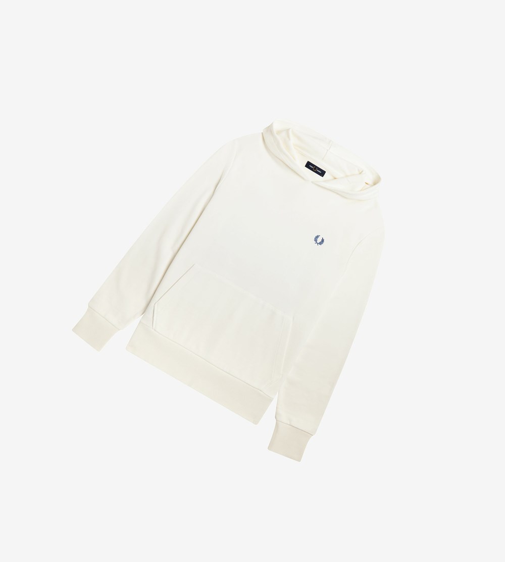 Fred Perry Laurel Wreath Hætte Sweatshirt Herre Hvide | 351608-SUY