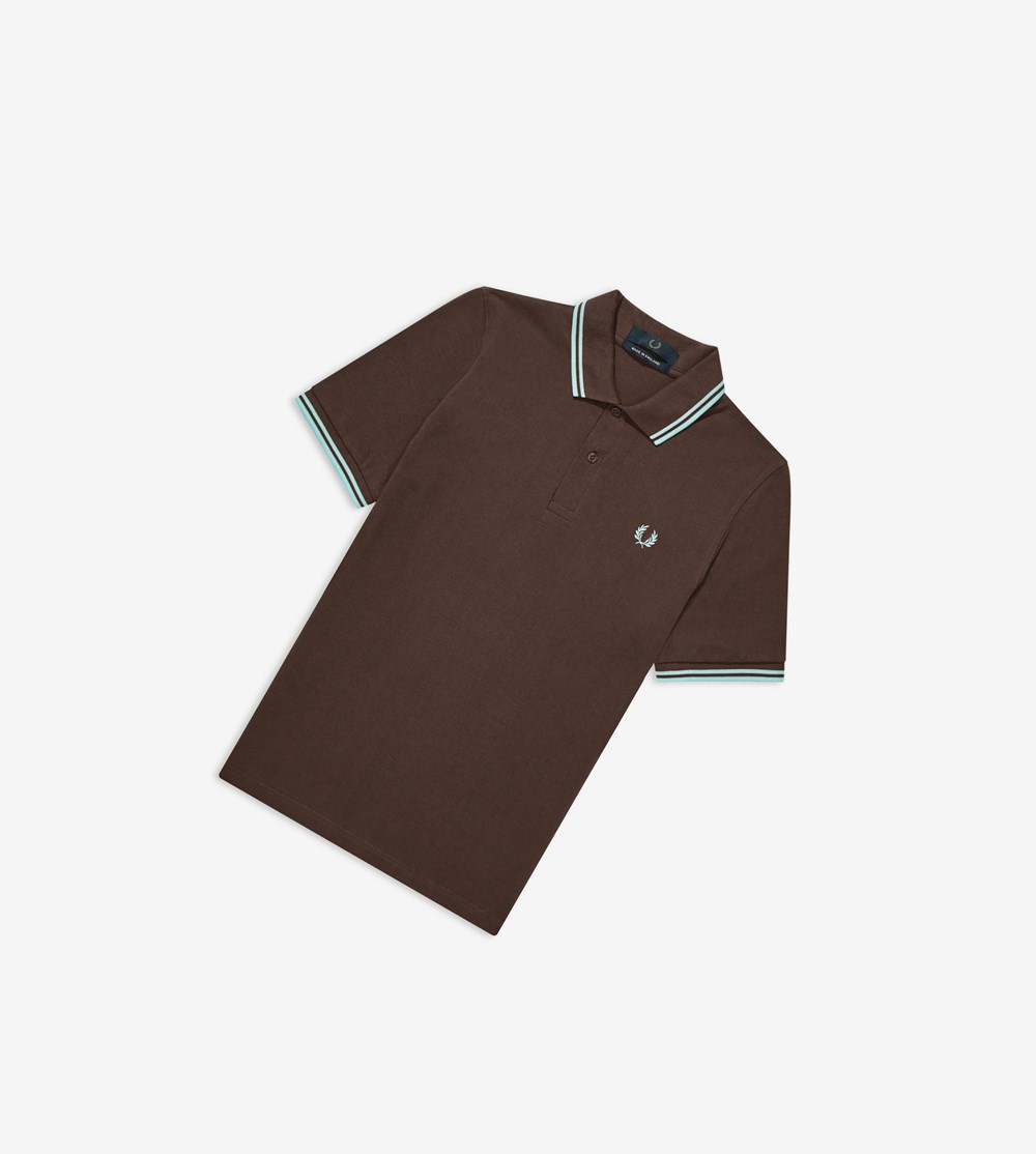 Fred Perry M12 Polo Shirt Herre Chokolade | 921764-NGT