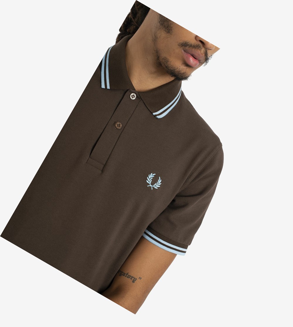 Fred Perry M12 Polo Shirt Herre Chokolade | 921764-NGT