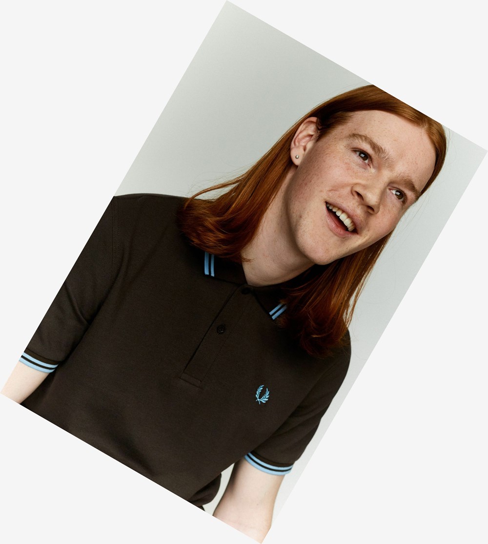 Fred Perry M12 Polo Shirt Herre Chokolade | 921764-NGT