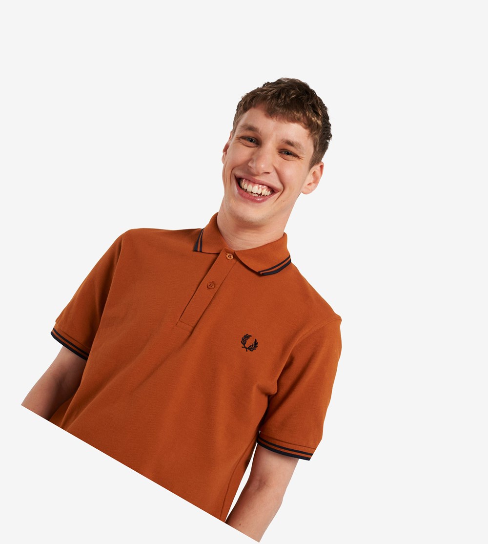 Fred Perry M12 Polo Shirt Herre Mørkeblå | 041257-GYS