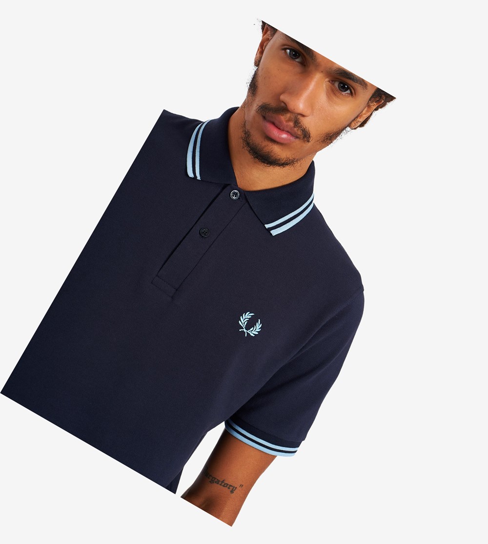 Fred Perry M12 Polo Shirt Herre Mørkeblå | 086251-DRY