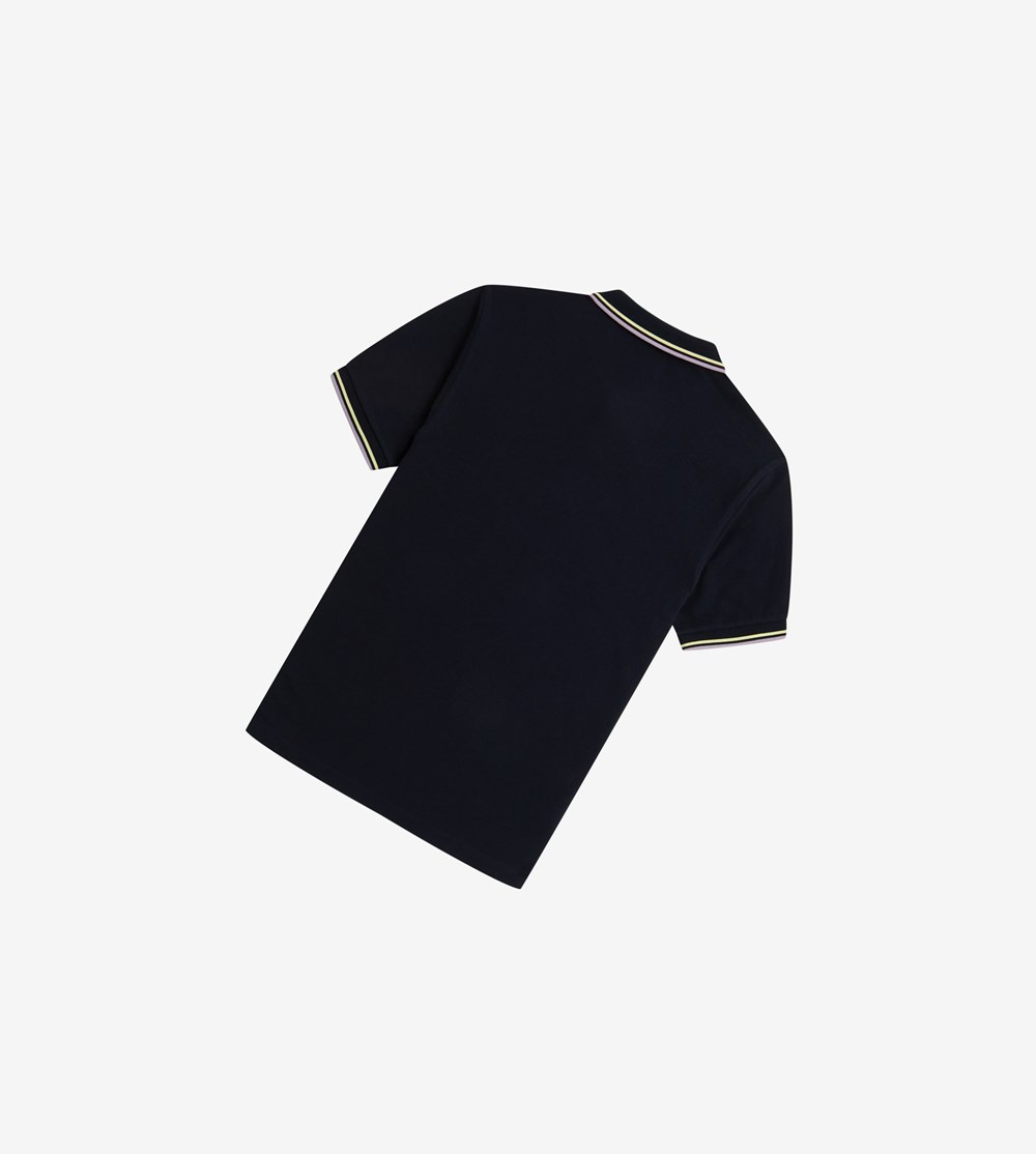 Fred Perry M3600 Polo Shirt Herre Mørkeblå Gul Lilla | 025483-YTM