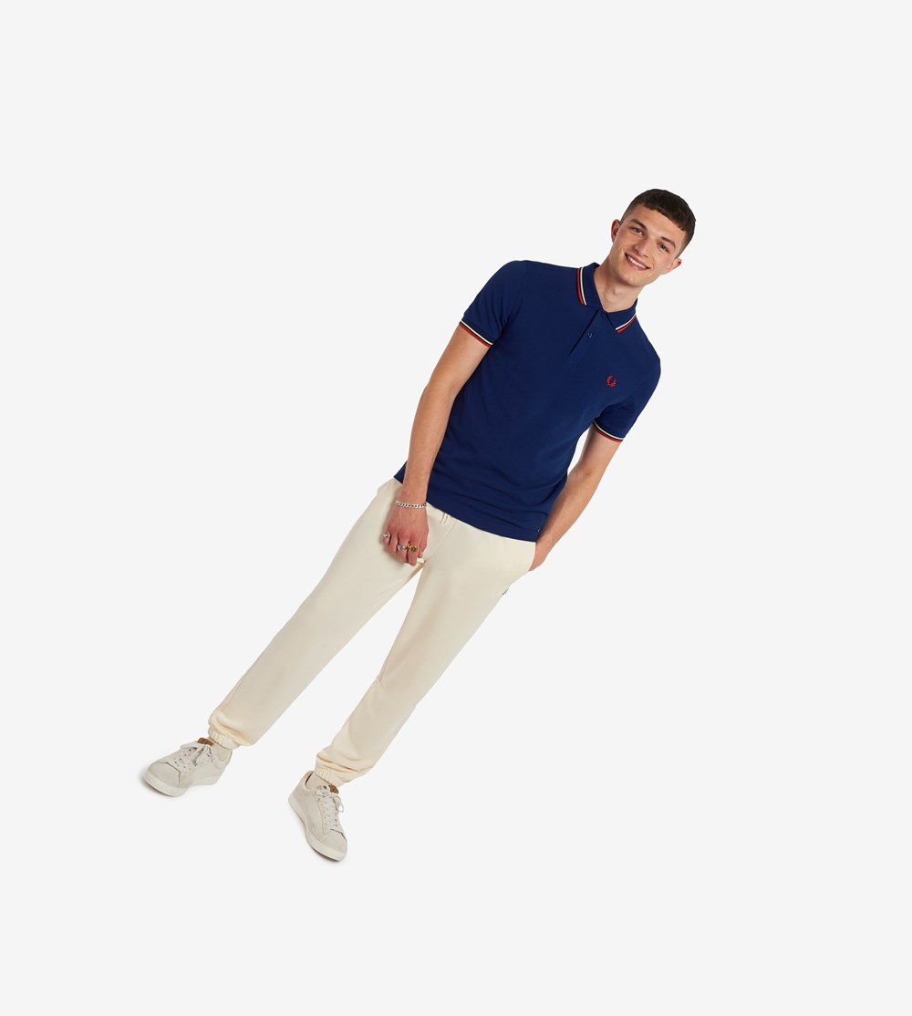 Fred Perry M3600 Polo Shirt Herre Mørkeblå Gul Rød | 540936-UDO