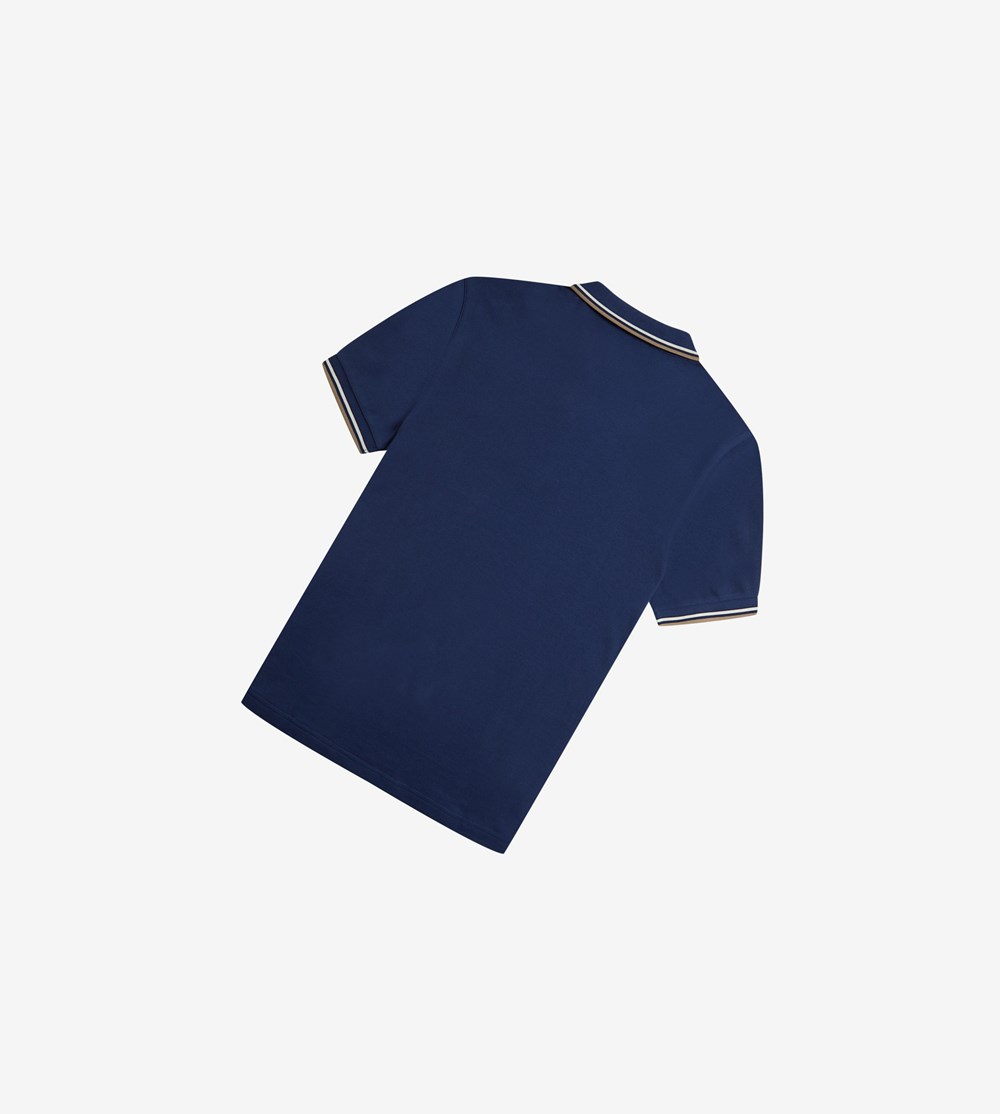 Fred Perry M3600 Polo Shirt Herre Mørkeblå Grå | 619375-IVJ