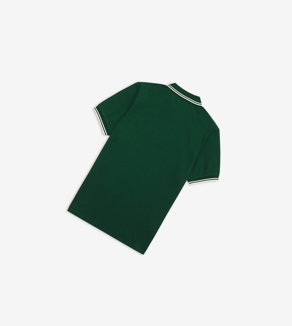 Fred Perry M3600 Polo Shirt Herre Mørkegrøn Hvide | 649815-UTN