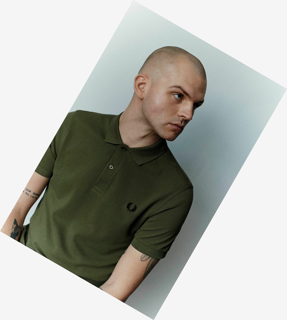 Fred Perry M6000 Polo Shirt Herre Grøn Sort | 489173-EFH