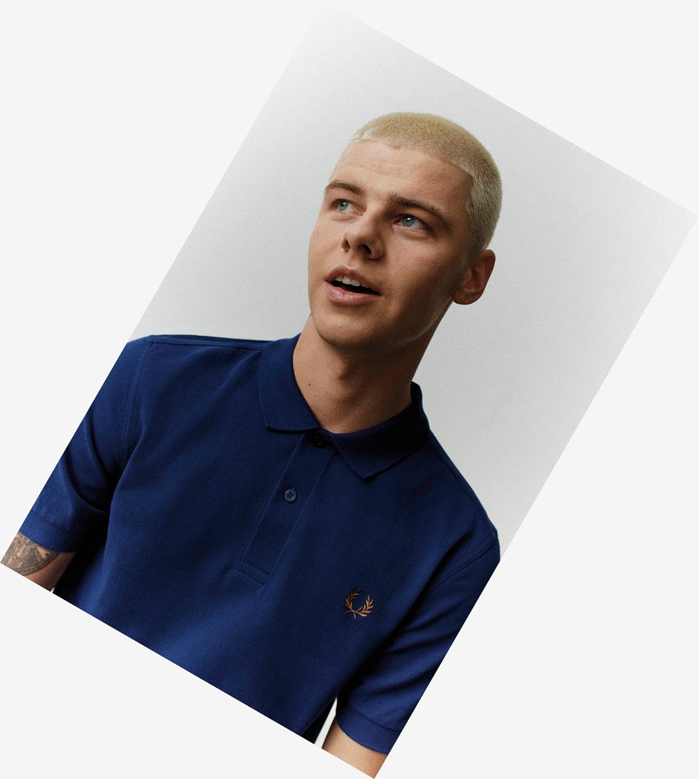 Fred Perry M6000 Polo Shirt Herre Mørkeblå Grå | 984520-BHO