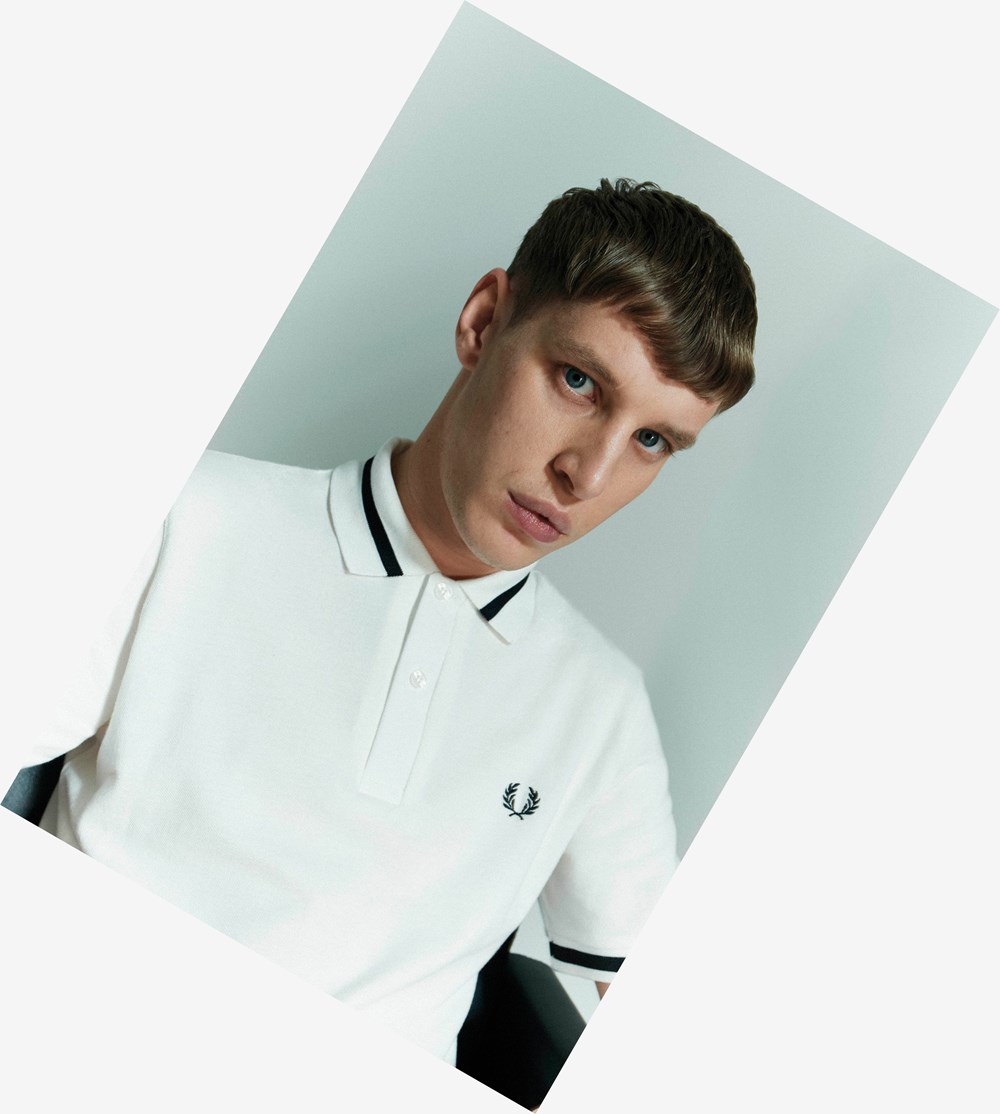 Fred Perry Made In England M2 Polo Shirt Herre Hvide Sort | 926307-IEV