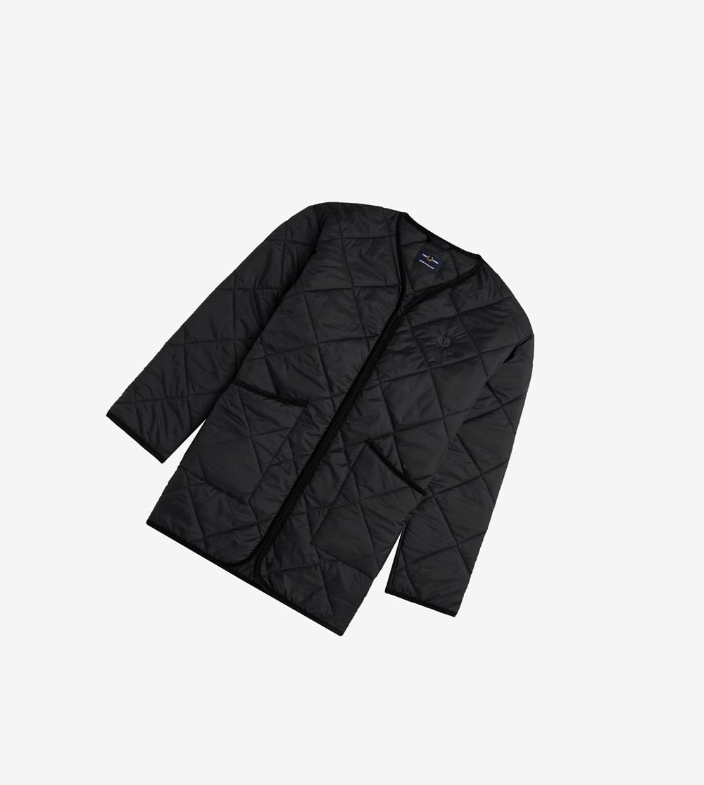 Fred Perry Made In England Quilted Liner Frakker & Jakke Herre Sort | 412958-ODQ