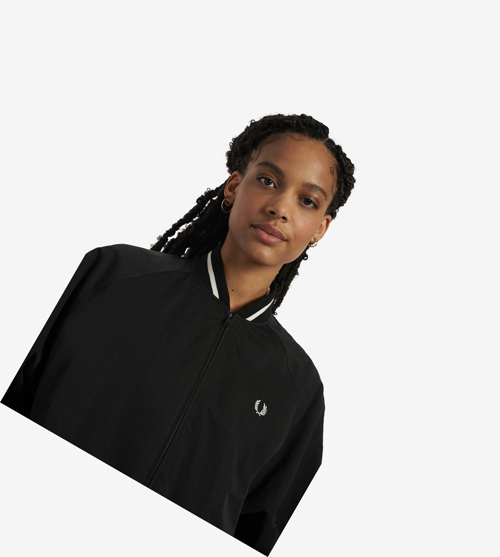 Fred Perry Padded Bomber Jacket Frakker & Jakke Dame Sort | 219380-WCL