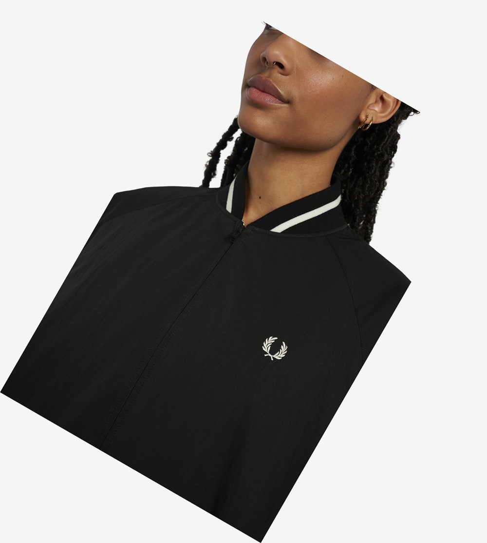 Fred Perry Padded Bomber Jacket Frakker & Jakke Dame Sort | 219380-WCL