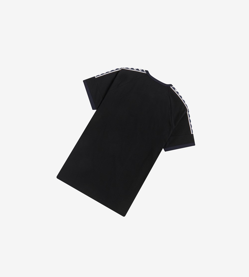 Fred Perry Panelled Taped T Shirts Herre Sort | 536721-QLF