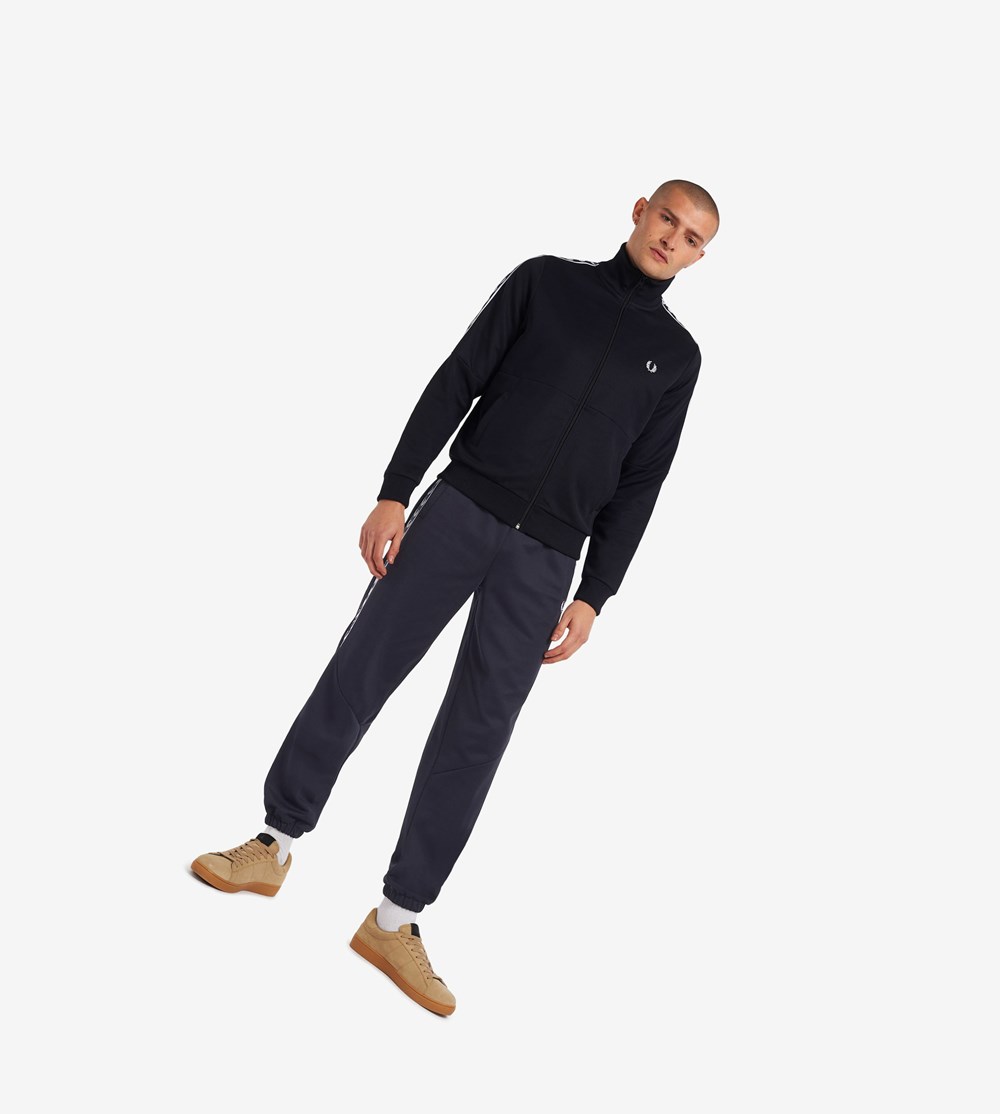 Fred Perry Panelled Taped Track Pants Bukser Herre Mørkeblå | 359847-PIG