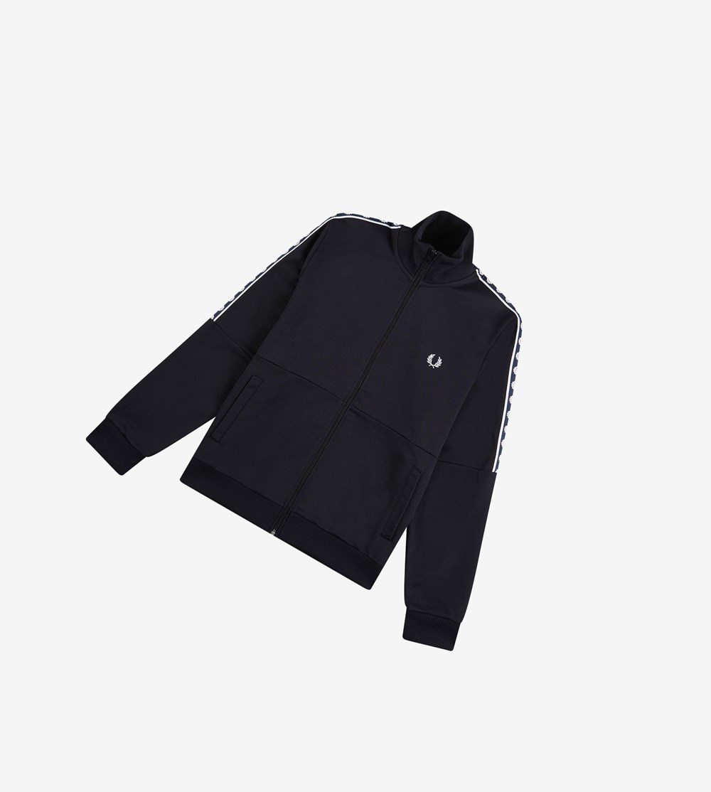 Fred Perry Panelled Taped Træningsjakke Herre Mørkeblå | 475316-TYI