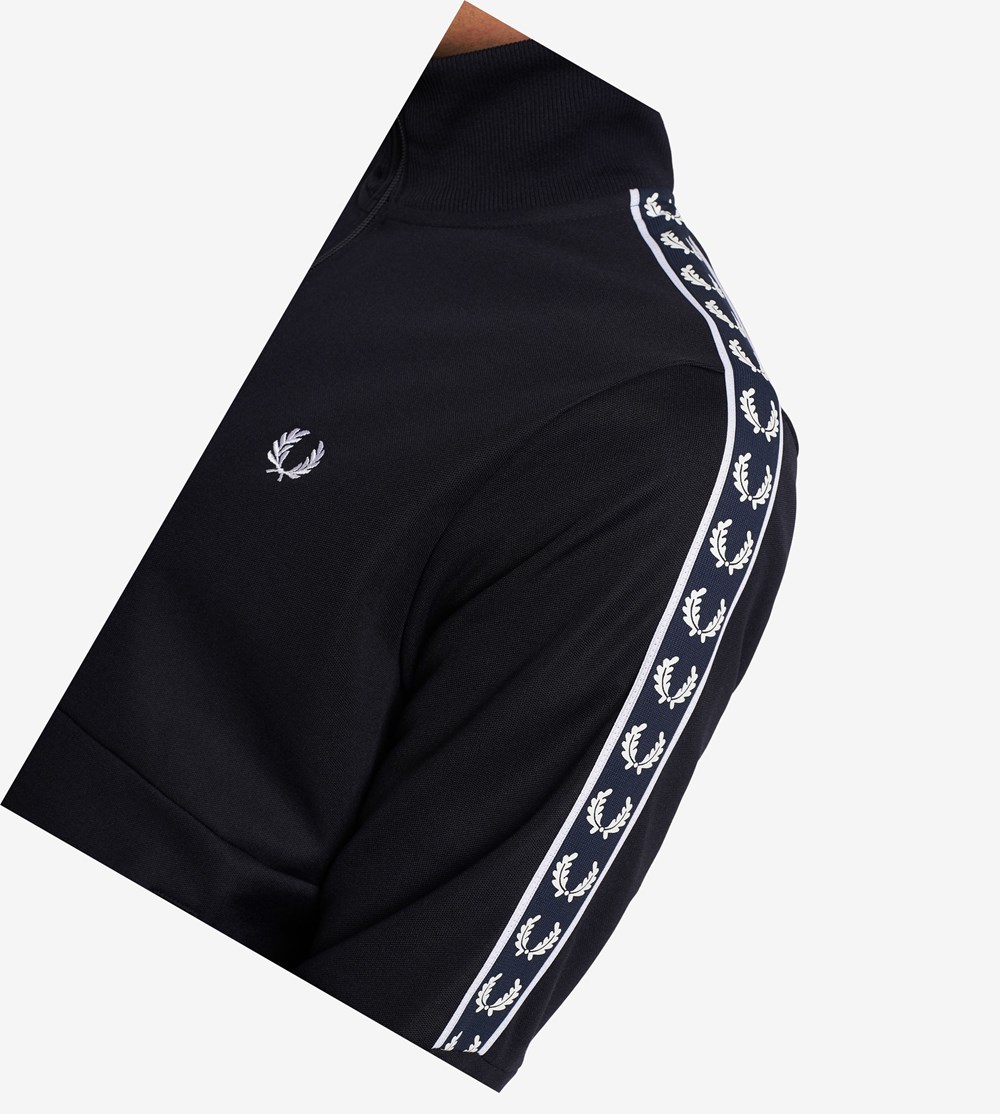 Fred Perry Panelled Taped Træningsjakke Herre Mørkeblå | 475316-TYI