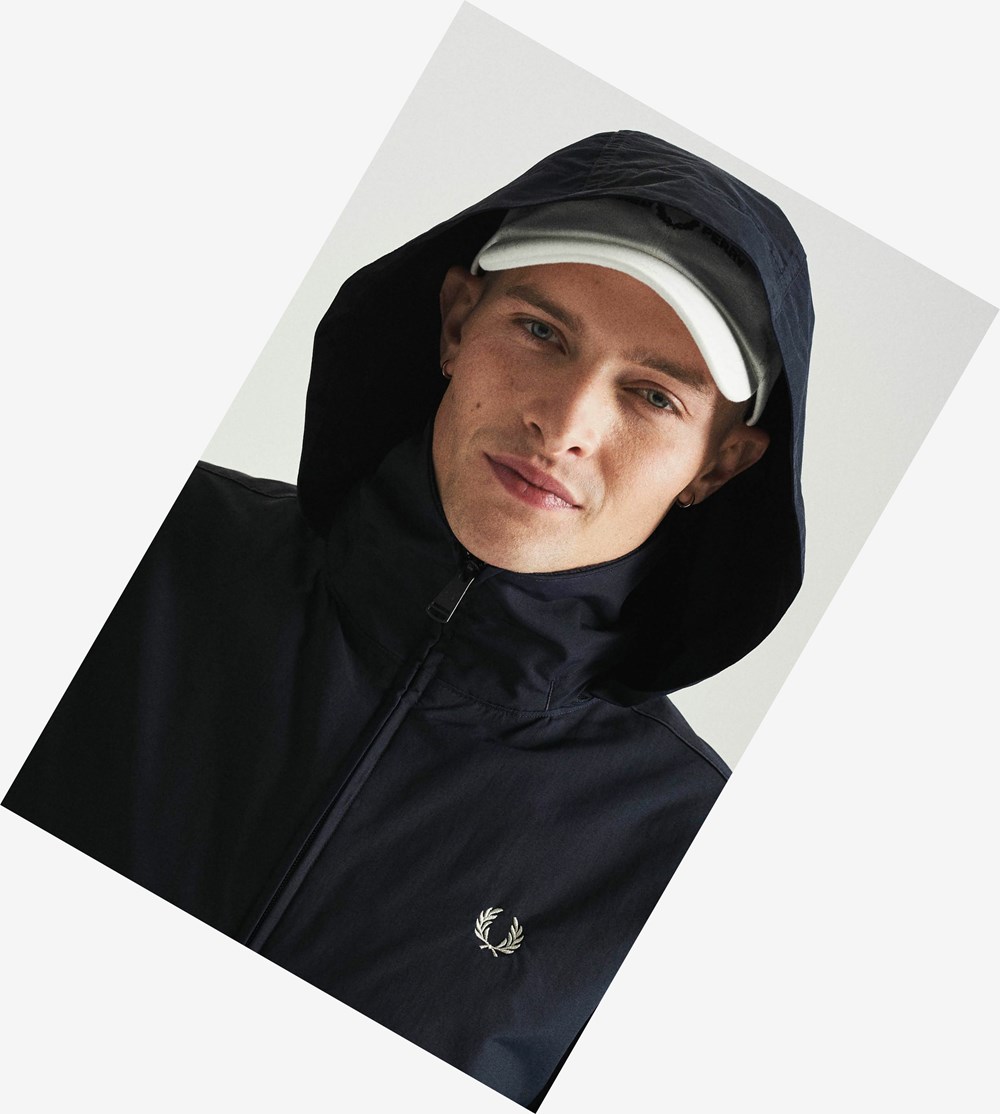 Fred Perry Patch Pocket Zip Through Jacket Frakker & Jakke Herre Mørkeblå | 452836-QDX