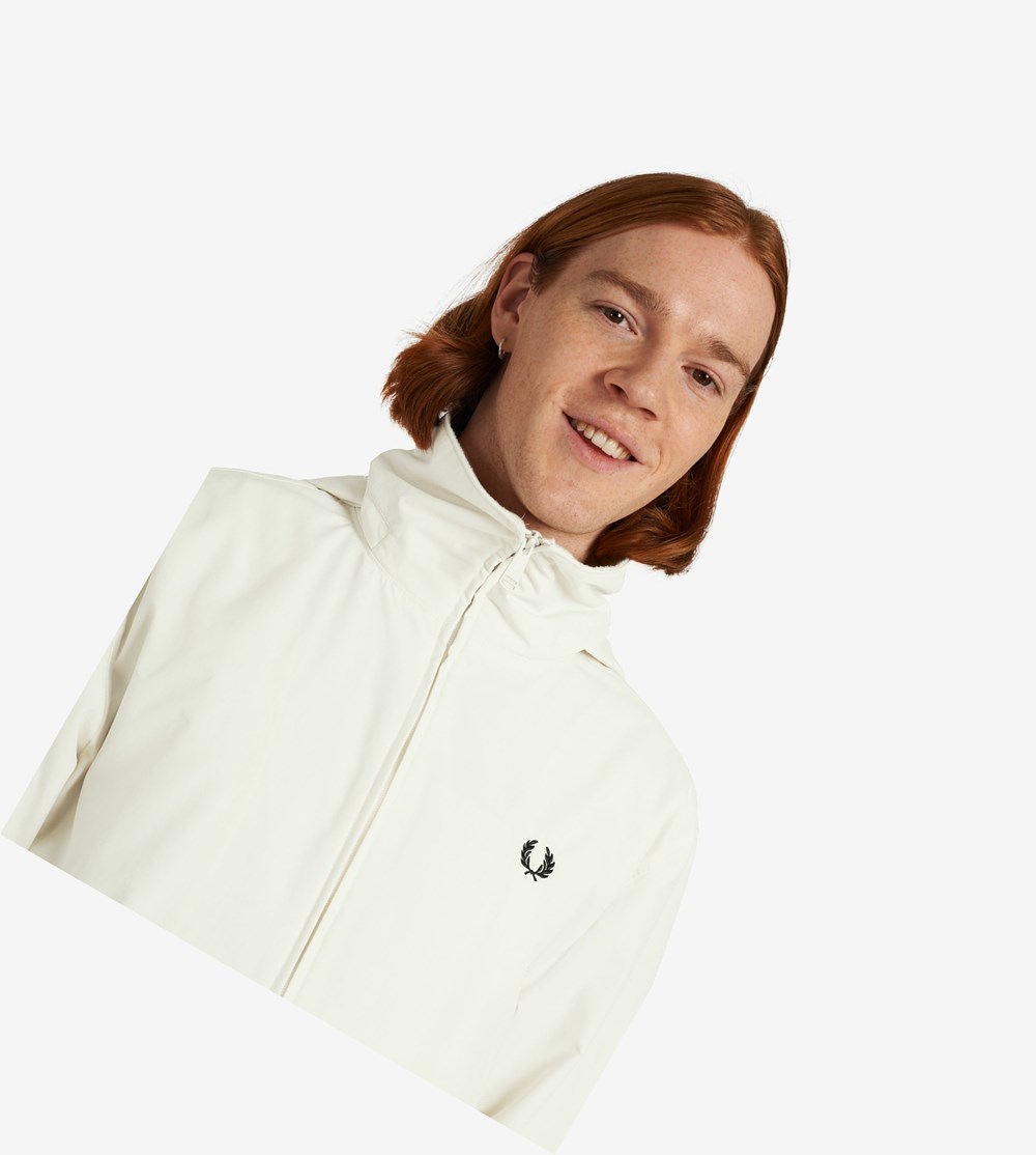 Fred Perry Patch Pocket Zip Through Jacket Frakker & Jakke Herre Hvide | 472018-NPV