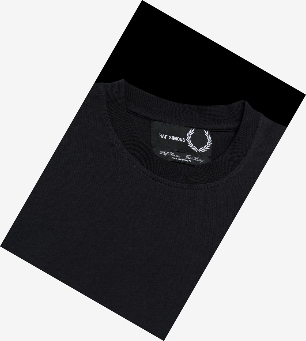 Fred Perry Raf SimonsLaurel Wreath Detail T Shirts Herre Sort | 017482-RLS