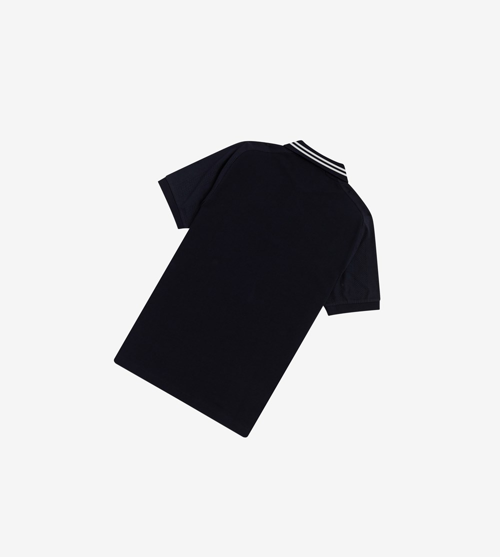 Fred Perry Raglan Sleeve Polo Shirt Herre Mørkeblå | 279386-IJD