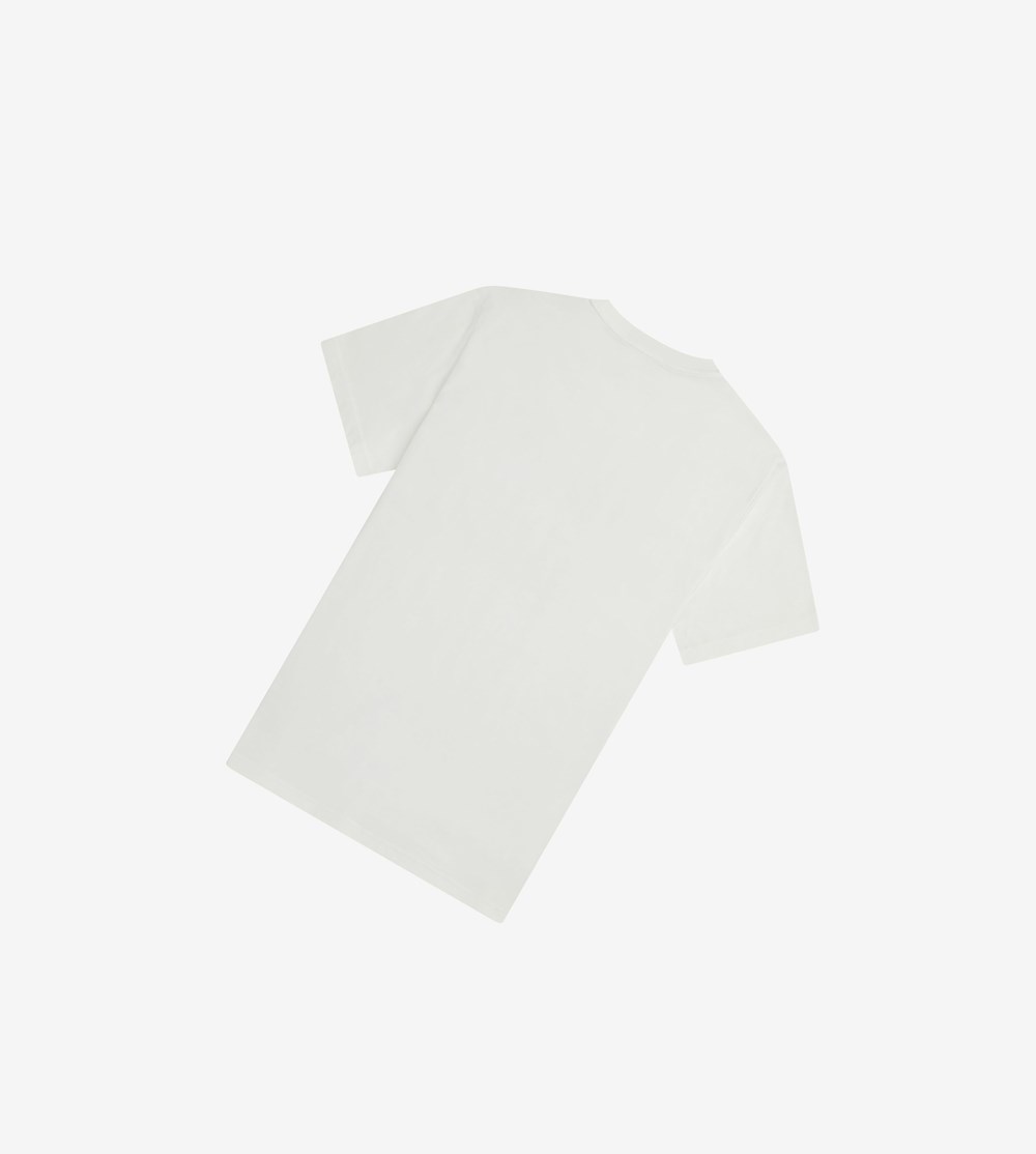 Fred Perry Raised Grafisk T Shirts Herre Hvide | 638150-QTH