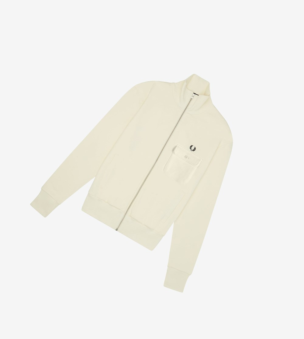 Fred Perry Reissues Funnel Neck Træningsjakke Herre Hvide | 127598-ZHM