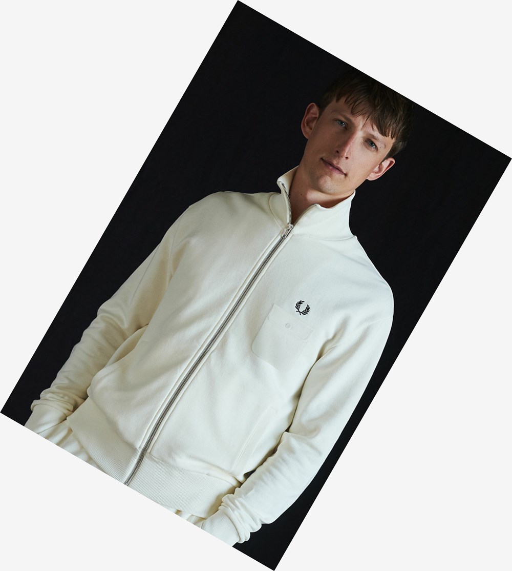 Fred Perry Reissues Funnel Neck Træningsjakke Herre Hvide | 127598-ZHM