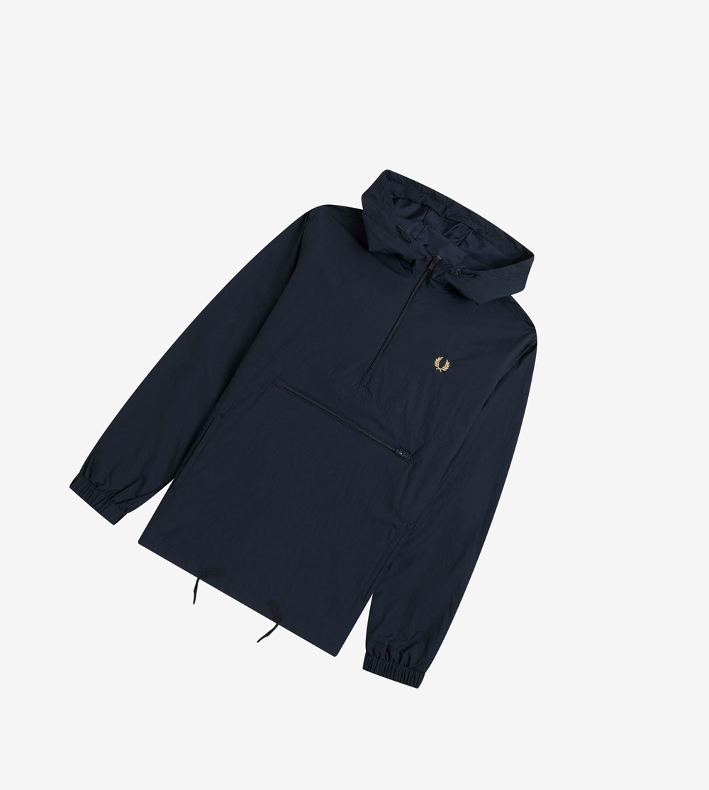 Fred Perry Reissues Half Zip Hætte Cagoule Frakker & Jakke Herre Mørkeblå | 169508-MPH