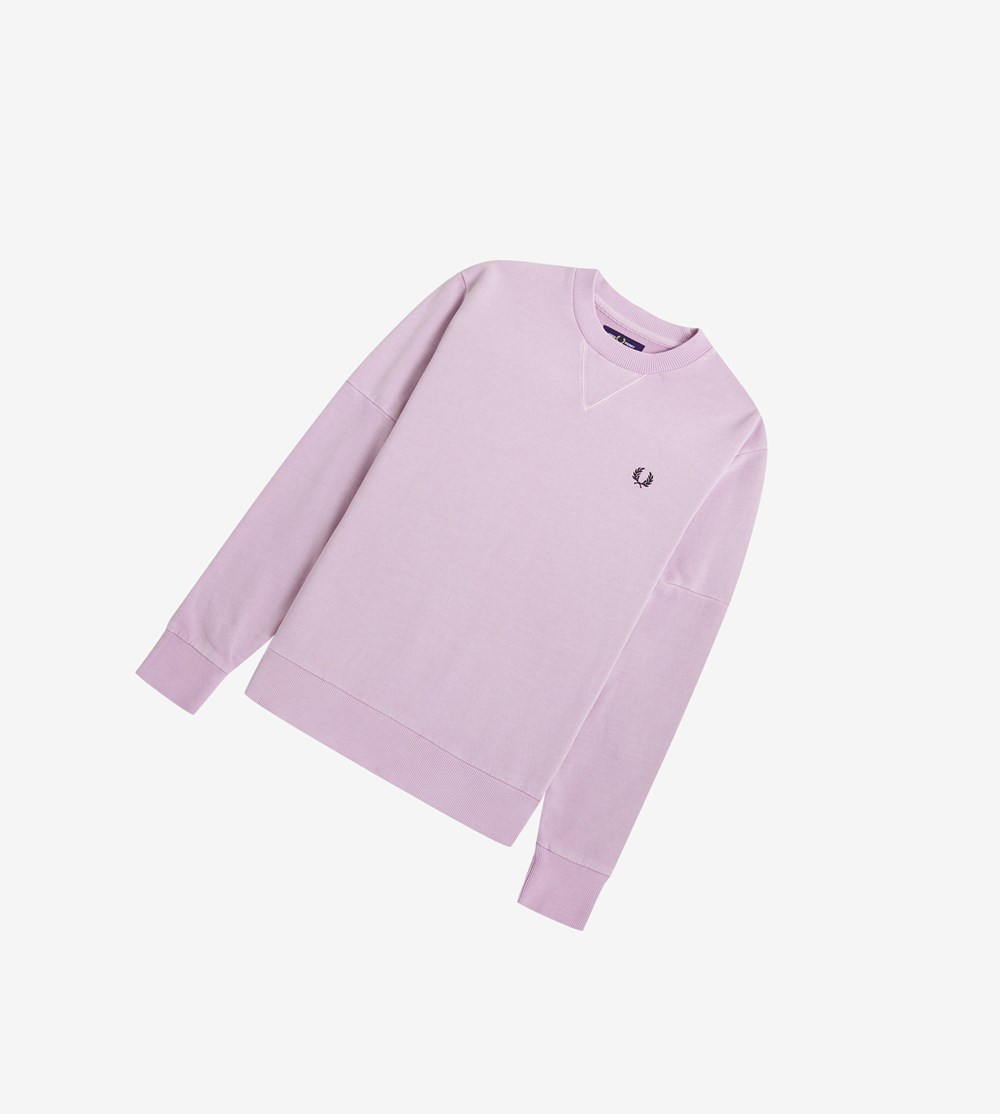 Fred Perry Reissues Pigment Dye Sweatshirt Herre Lilla | 749516-BKC