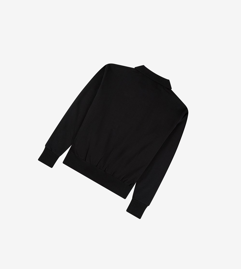 Fred Perry Reissues Pocket Detail Half Zip Sweatshirt Herre Sort | 784261-HQW