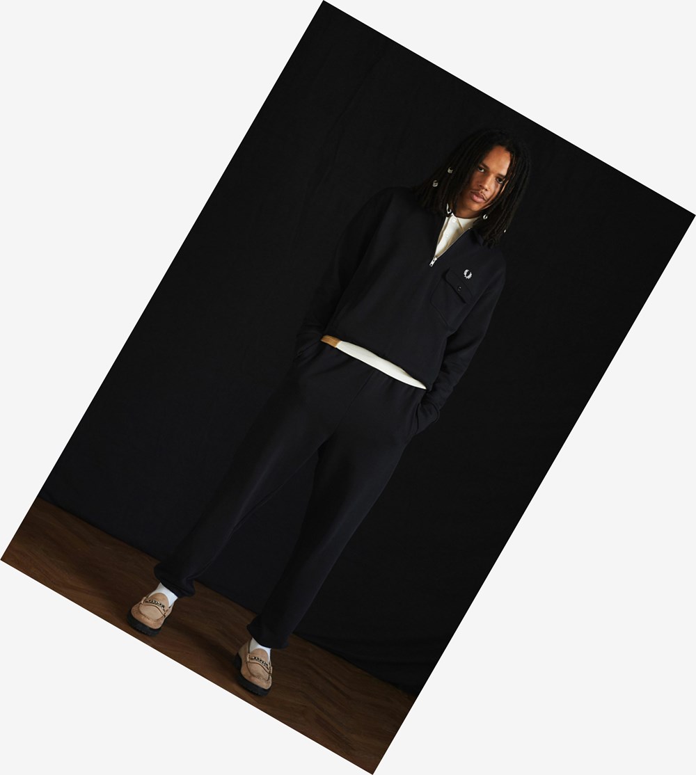 Fred Perry Reissues Pocket Detail Half Zip Sweatshirt Herre Sort | 784261-HQW