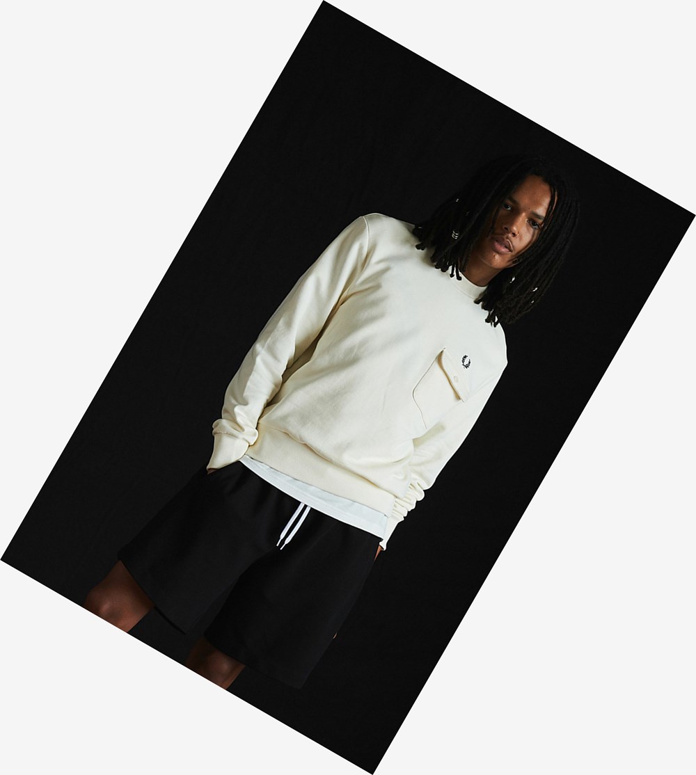 Fred Perry Reissues Pocket Detail Sweatshirt Herre Hvide | 947650-CSD