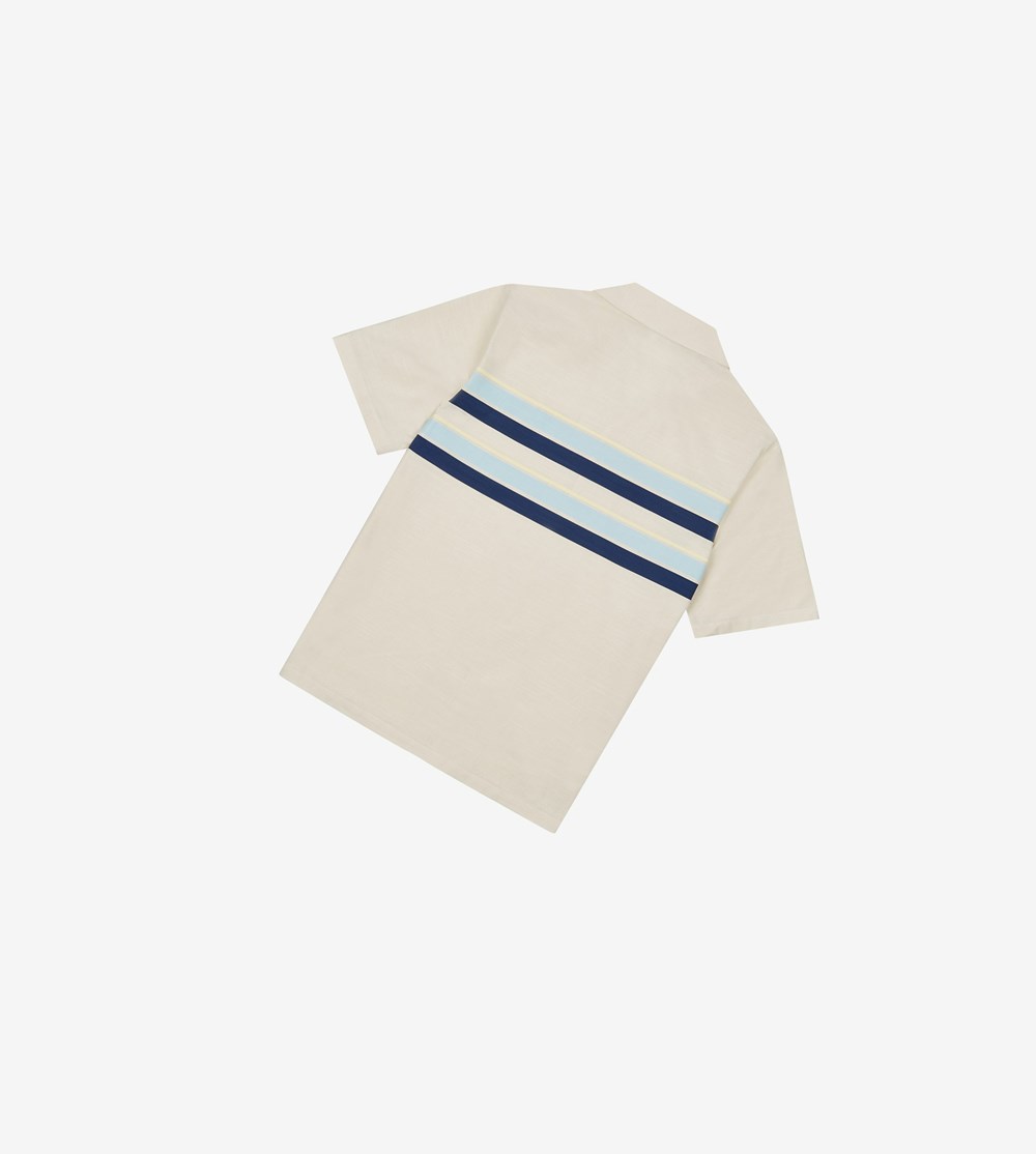 Fred Perry Reissues Striped Beach Skjorte Herre Beige | 085791-LBQ