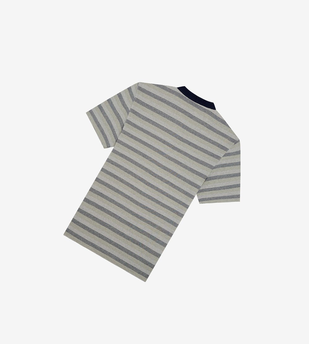 Fred Perry Reissues Striped Henley Shirt Polo Shirt Herre Mørkegrå | 056293-AVD