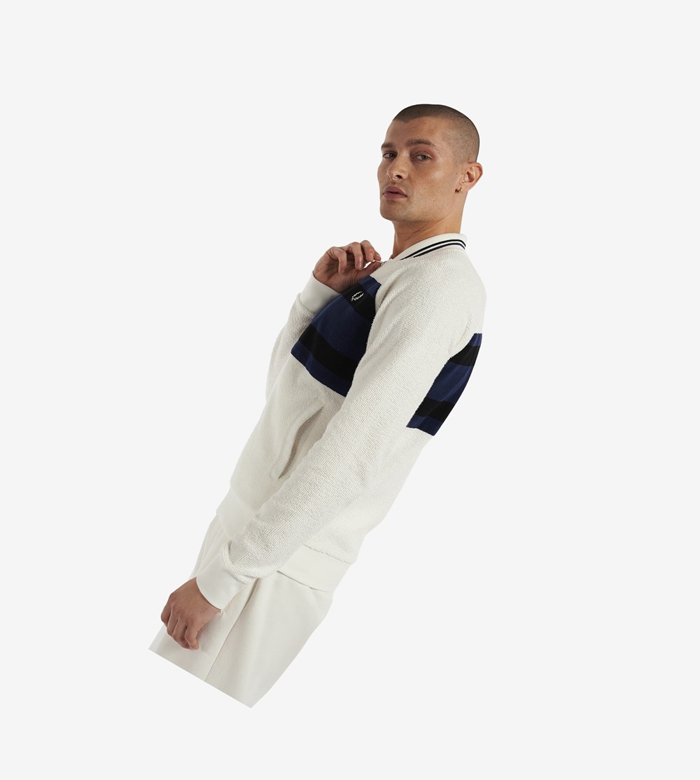 Fred Perry Reissues Towelling Bomber Jacket Træningsjakke Herre Hvide | 120589-NXY