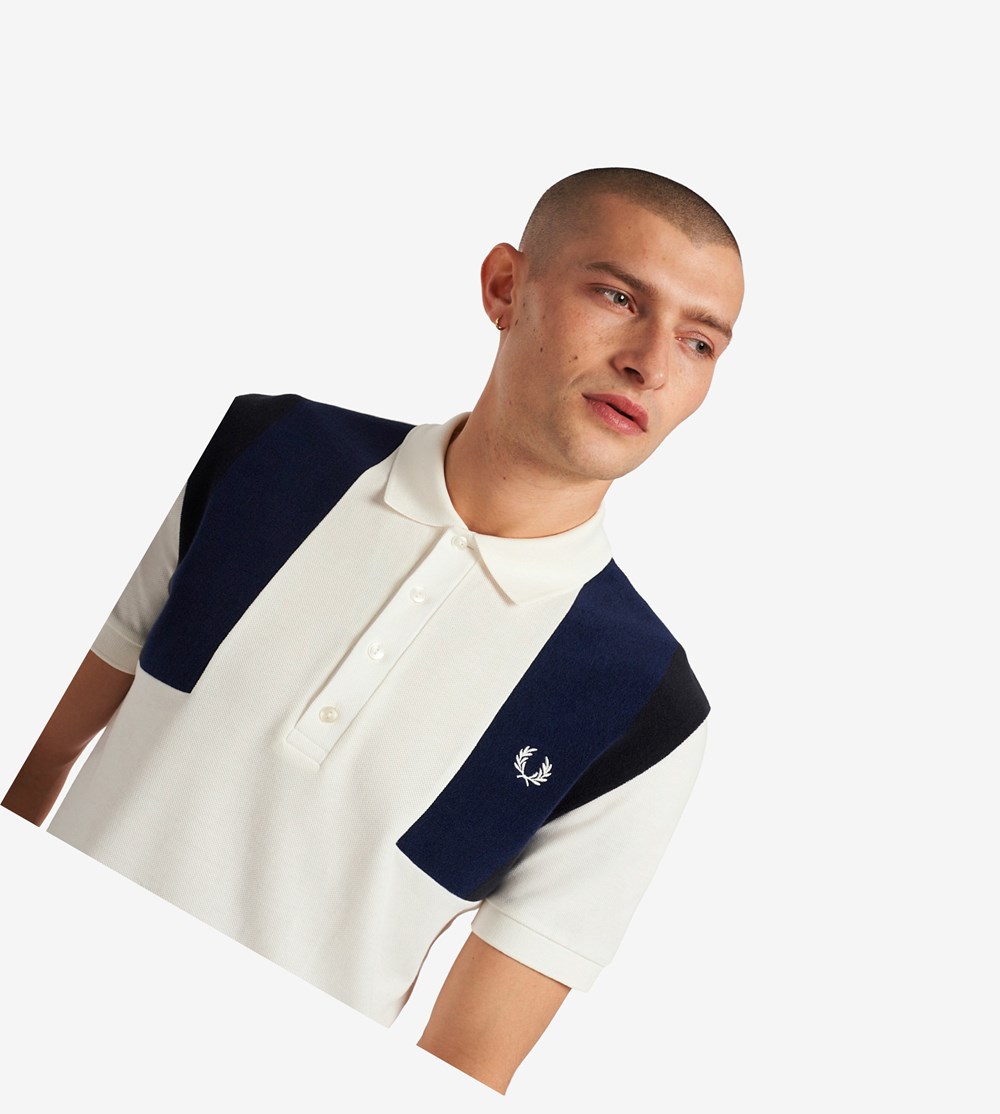 Fred Perry Reissues Towelling Panel Polo Shirt Herre Hvide | 826910-RDO