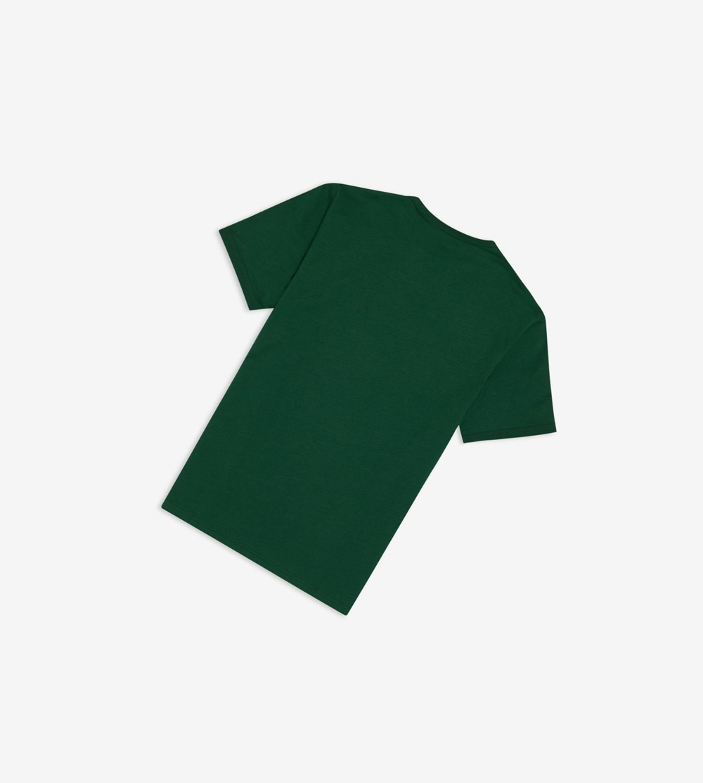 Fred Perry Ringer T Shirts Herre Mørkegrøn | 174903-ABQ