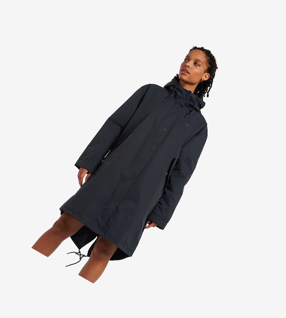 Fred Perry Shell Parka Frakker & Jakke Dame Mørkeblå | 457098-FJY