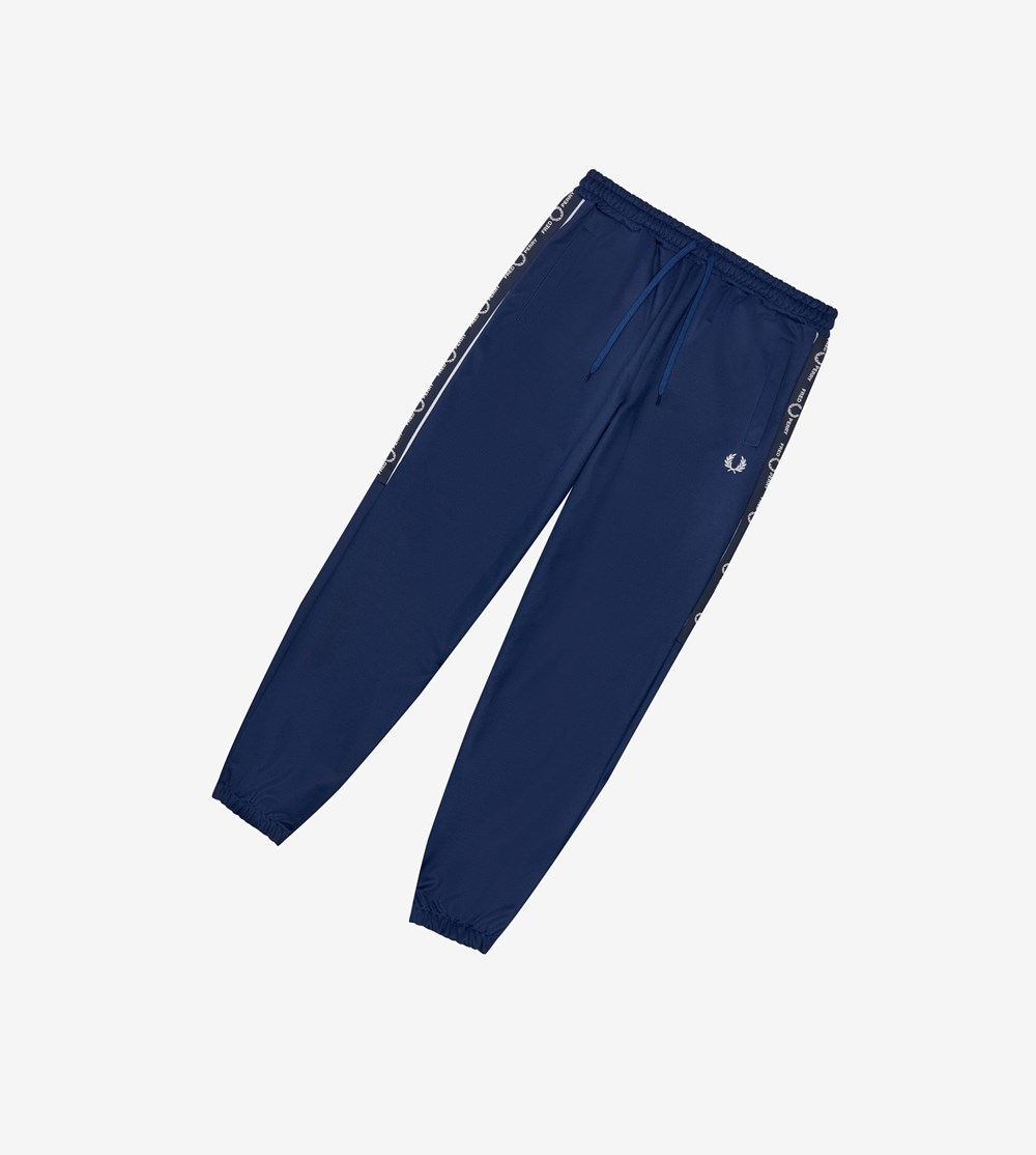 Fred Perry Taped Panel Track Pants Bukser Herre Mørkeblå | 674235-TEO