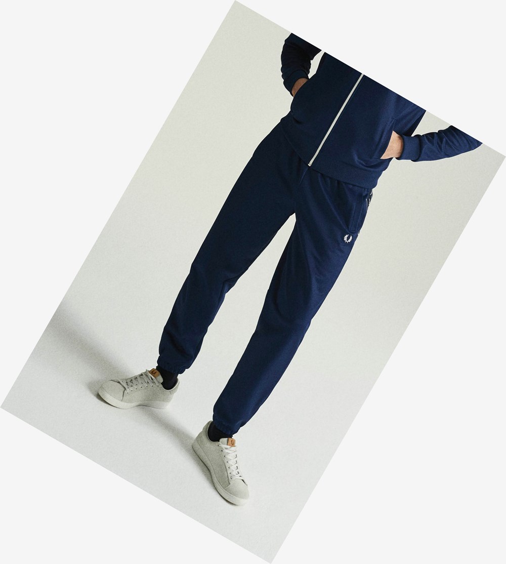 Fred Perry Taped Panel Track Pants Bukser Herre Mørkeblå | 674235-TEO