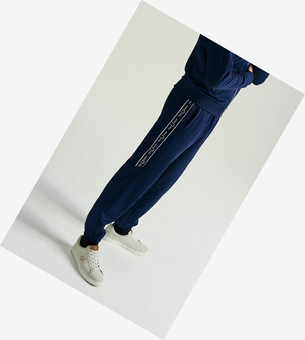 Fred Perry Taped Panel Track Pants Bukser Herre Mørkeblå | 674235-TEO