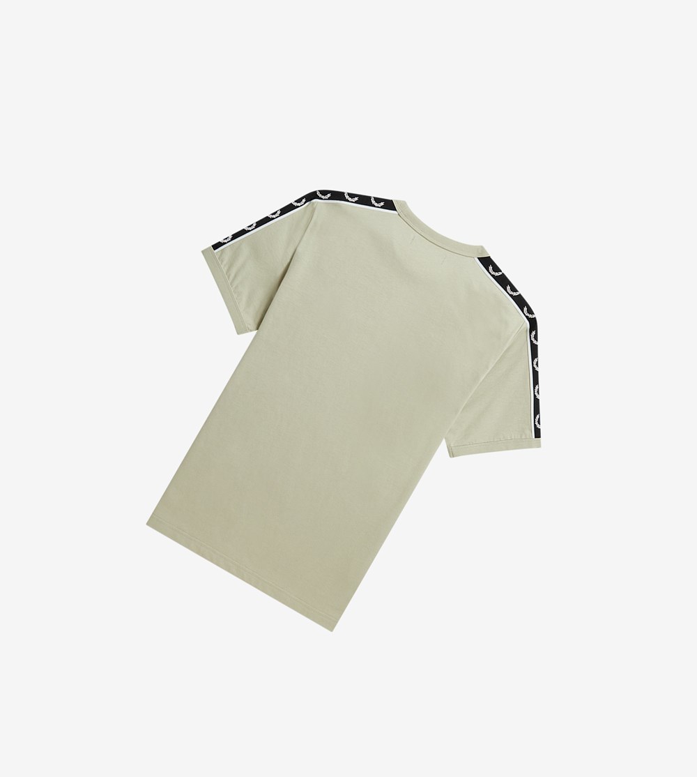 Fred Perry Taped Ringer T Shirts & Toppe Dame Sort | 965182-HRG