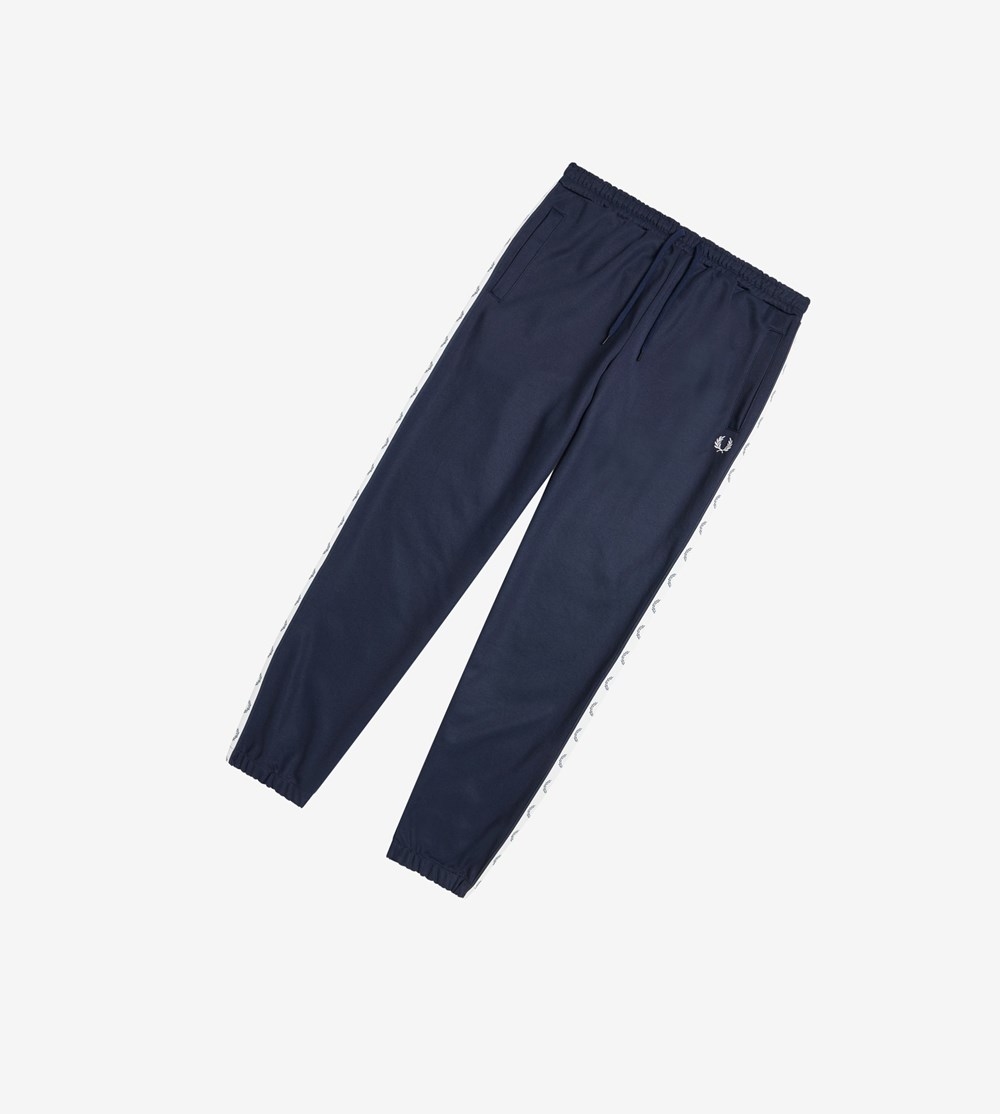 Fred Perry Taped Track Pants Joggingbukser Dame Mørkegrå Blå | 857204-SNH